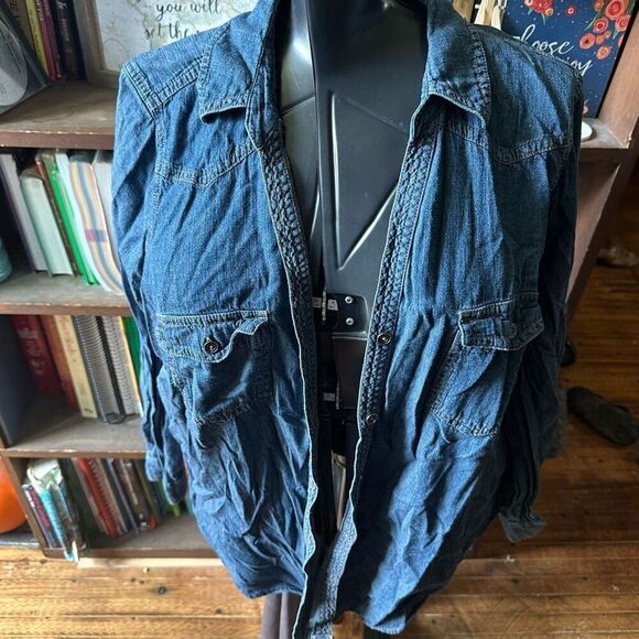 Sonoma classic denim 1x button down normcore shirt - Picture 1 of 3